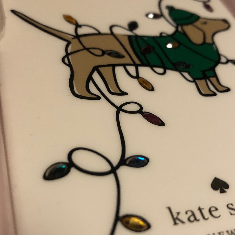 Kate Spade Claude iPhone 13 PRO sweater dog  lights flexible phone case New - Picture 5 of 9